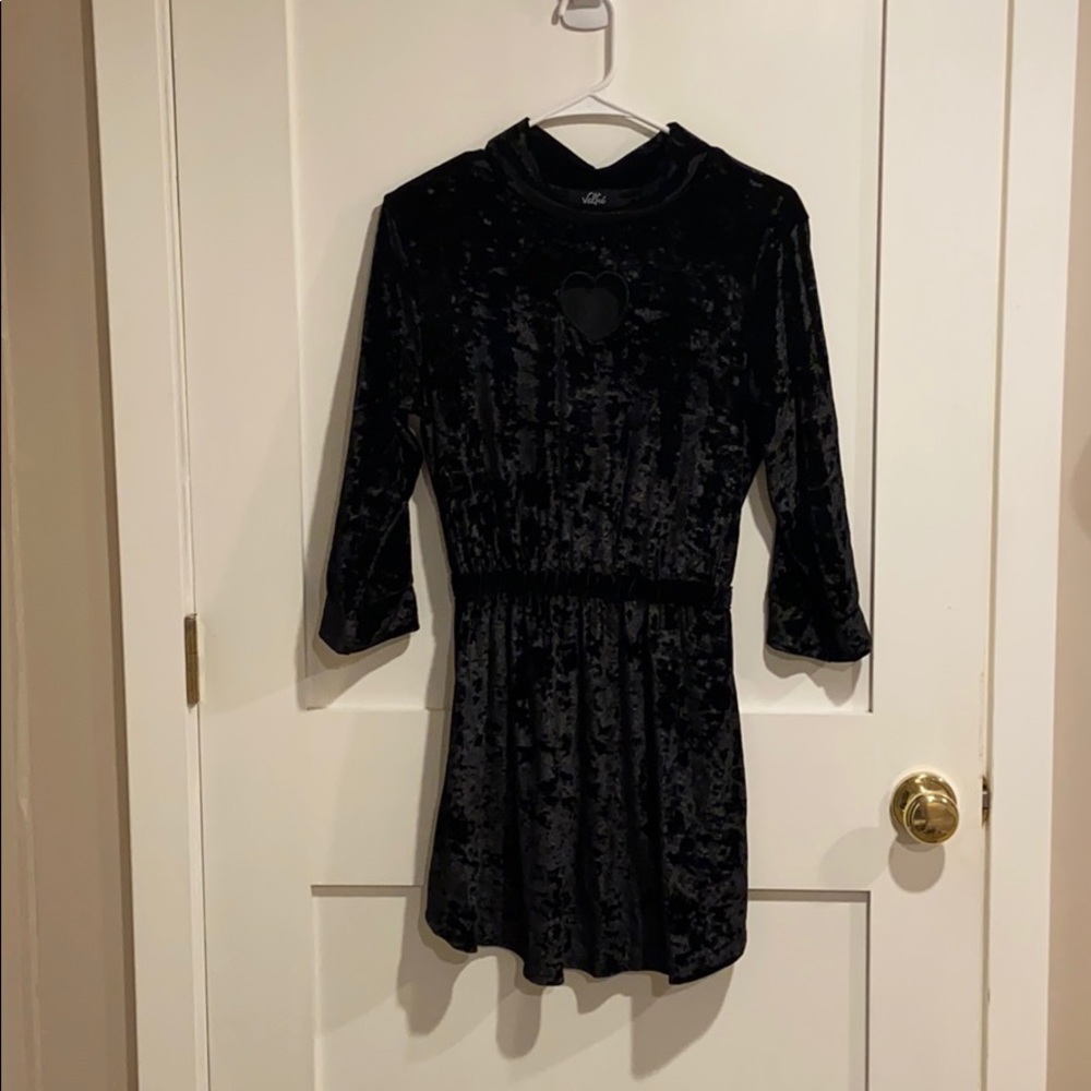 Black Velvet Heart-cut out Valfre Dress